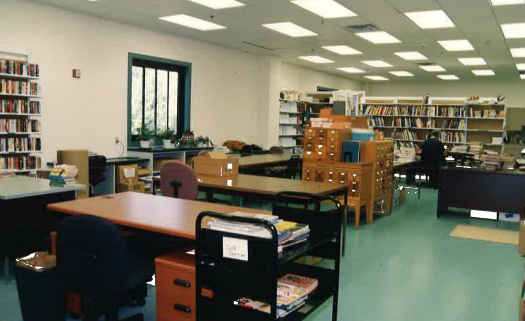 Technical Services area at Hughes Library after renovation
