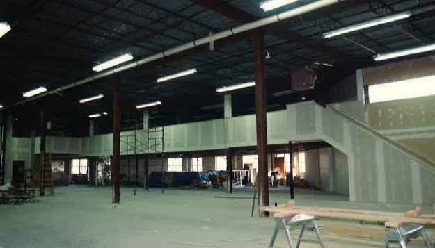 Mezzanine at Hughes Library during second-floor renovation, 1997